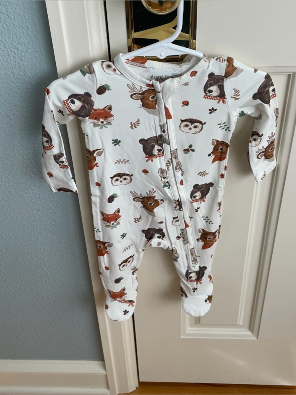 NWT Angel Dear Bamboo Woodland Animal Print Footie Pajama